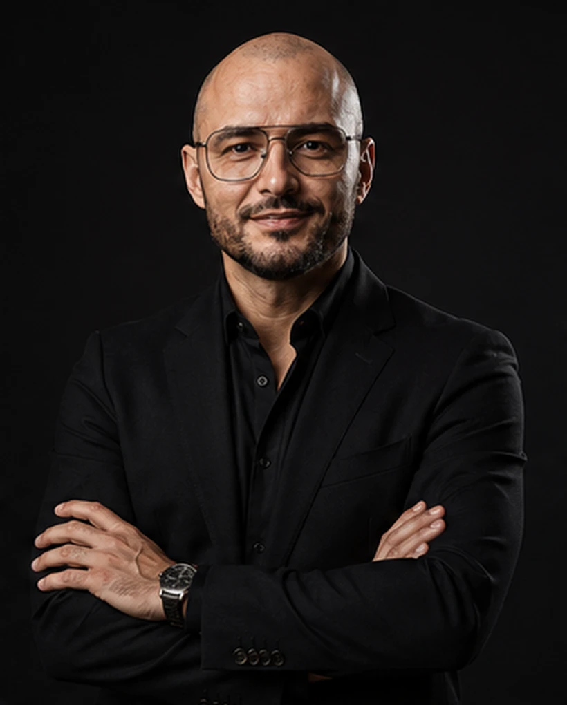 Andrew Yermilov, venture builder and growth operator, in a black blazer